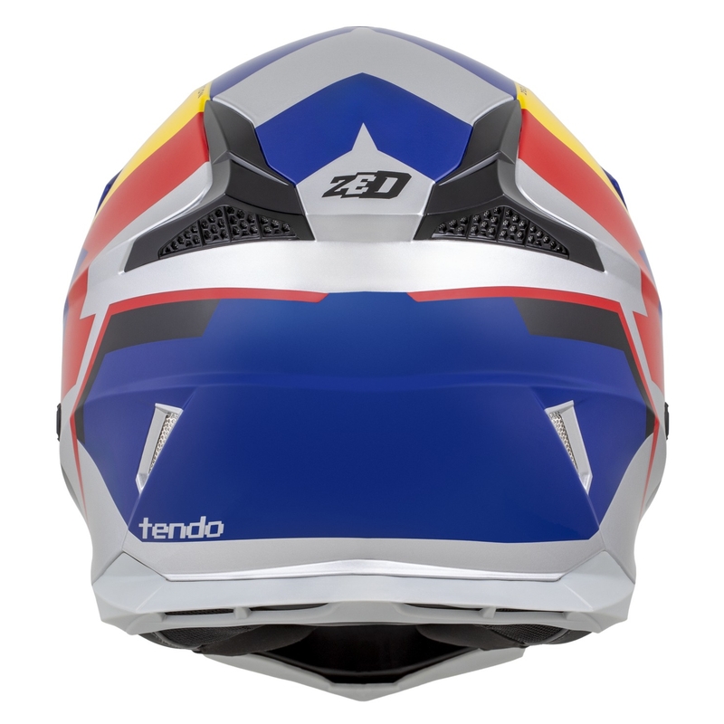 Κράνος Motocross ZED X1.9 Tendo μαργαριτάρι μπλε-κόκκινο-κίτρινο-ασημί