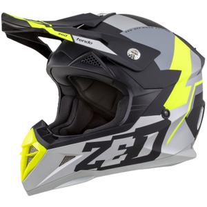 Κράνος Motocross ZED X1.9 Tendo ματ μαύρο-σκούρο γκρι-ανοιχτό γκρι-fluo κίτρινο