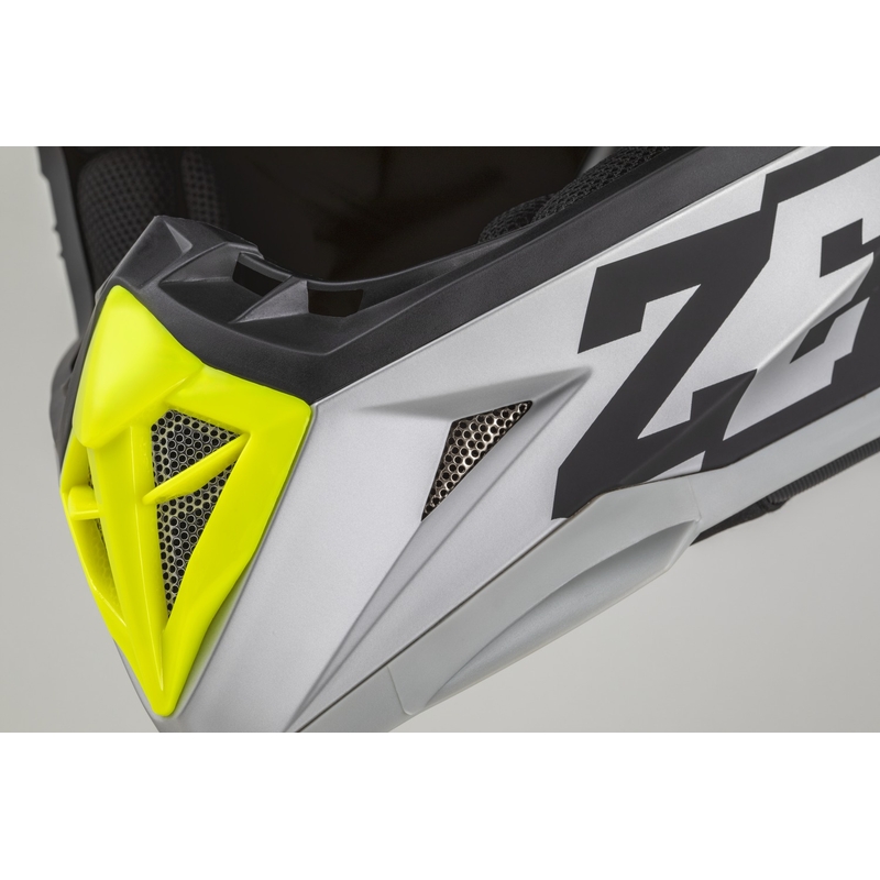 Παιδικό κράνος μοτοκρός ZED X1.9D TENDO ματ μαύρο-σκούρο γκρι-ανοιχτό γκρι-fluo κίτρινο
