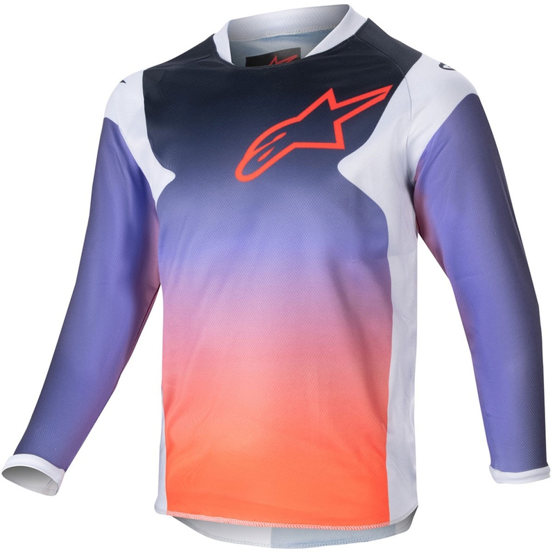 Alpinestars Racer Hoen Kids Motocross Jersey Ανοιχτό γκρι-Gradient-Μαύρο