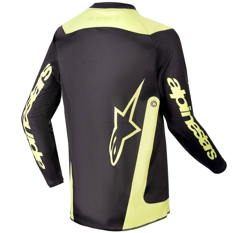 Alpinestars Racer Lurv Kids Motocross Jersey Black-Fluo Yellow