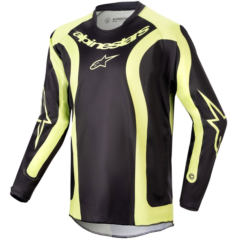 Alpinestars Racer Lurv Kids Motocross Jersey Black-Fluo Yellow
