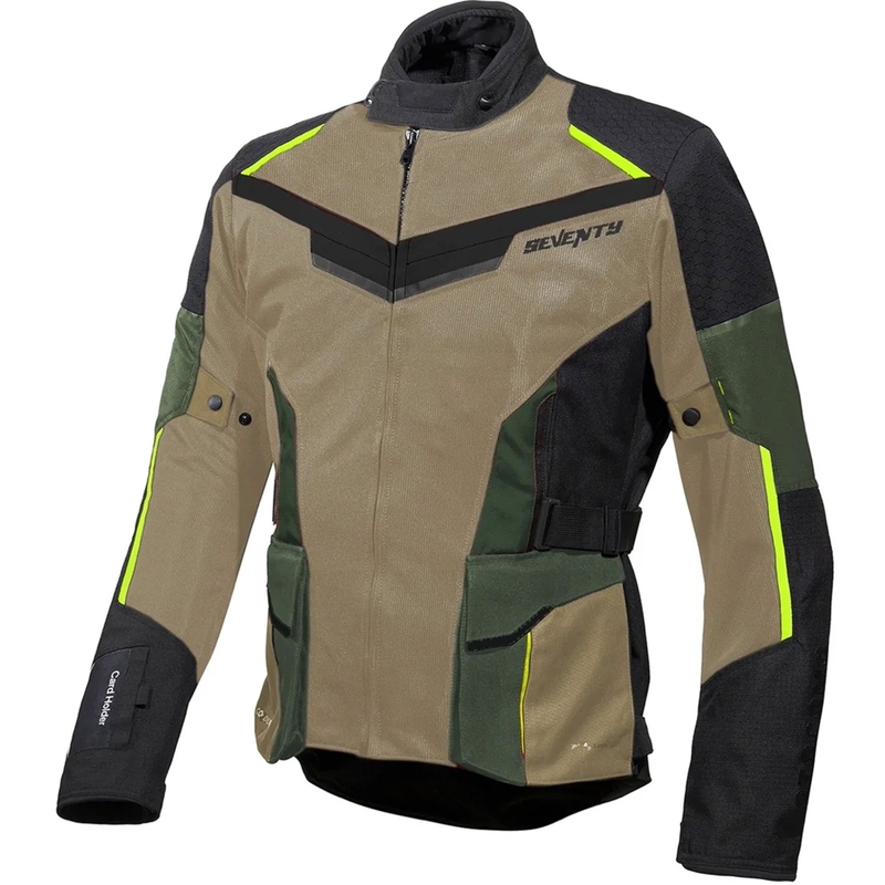 Μπουφάν μοτοσικλέτας Seventy Degrees SD-JT70 Atacama Sand-Green-Fluo Yellow