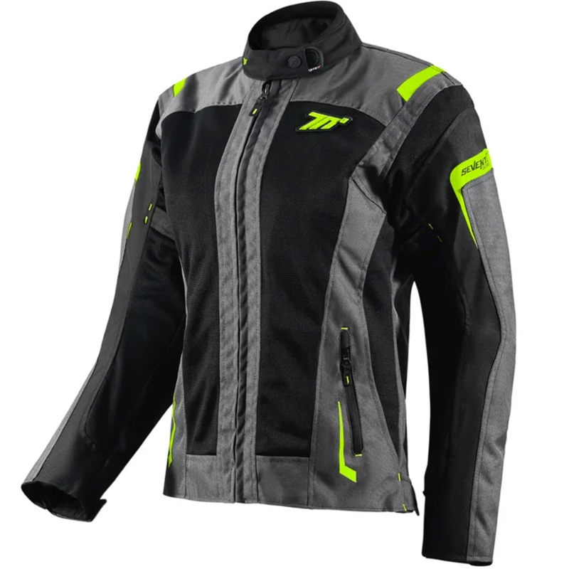 Γυναικείο μπουφάν μοτοσικλέτας Seventy Degrees SD-JT68 Sahara black-fluo yellow