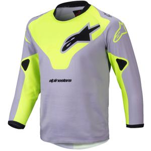 Alpinestars Racer Veil Παιδική φανέλα motocross γκρι-κίτρινο φλούο