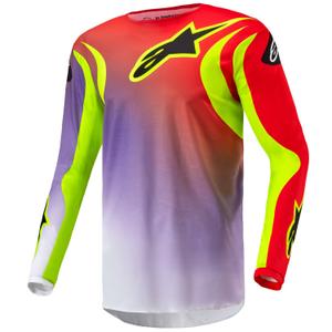 Alpinestars Fluid Lucent φανέλα μοτοκρός λευκό-μωβ-κόκκινο-fluo κίτρινο-μαύρο