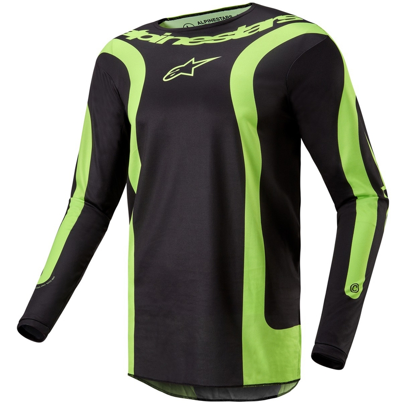 Alpinestars Fluid Lurv φανέλα μοτοκρός μαύρο-fluo κίτρινο