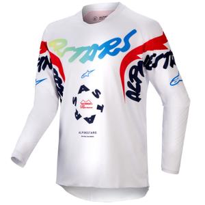 Παιδική φανέλα μοτοκρός Alpinestars Racer Hana σε λευκό χρώμα