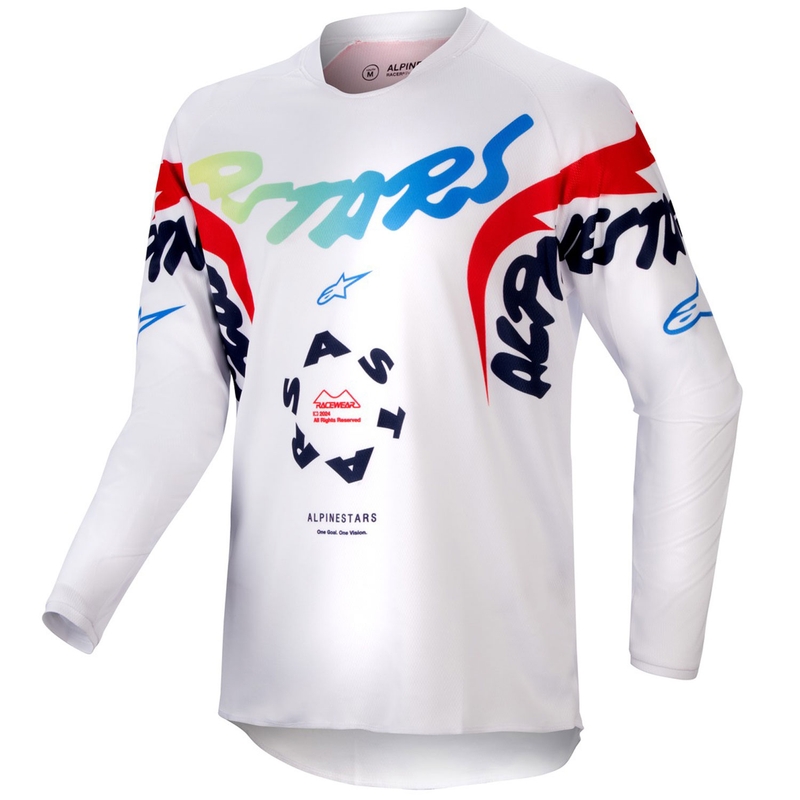 Παιδική φανέλα μοτοκρός Alpinestars Racer Hana σε λευκό χρώμα