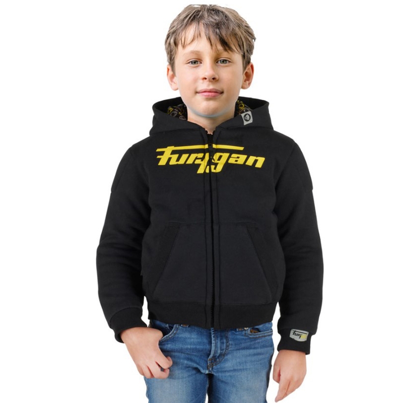 Furygan Luxio Kid Μαύρο και κίτρινο φούτερ μοτοσικλέτας