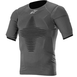 Alpinestars Roost Base ανθρακί-μαύρο κοντομάνικο θερμικό πουκάμισο με προστατευτικά