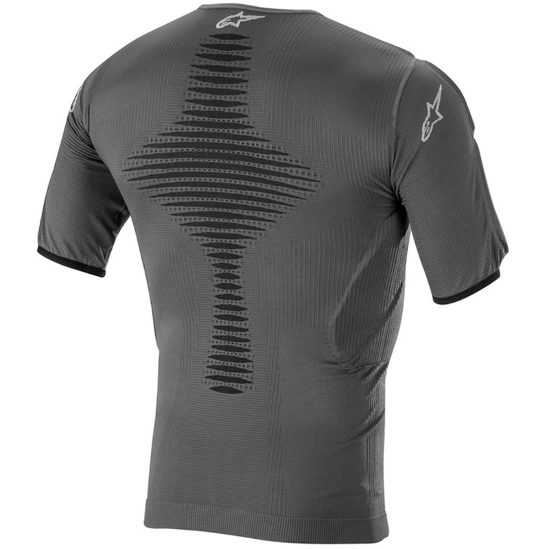 Alpinestars Roost Base ανθρακί-μαύρο κοντομάνικο θερμικό πουκάμισο με προστατευτικά