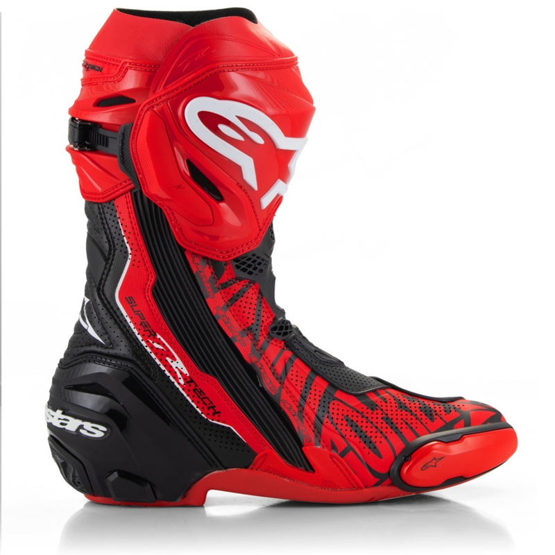 Alpinestars Supertech R Αεριζόμενες μπότες μοτοσικλέτας περιορισμένης έκδοσης Francesco Bagnaia κόκκινο-μαύρο