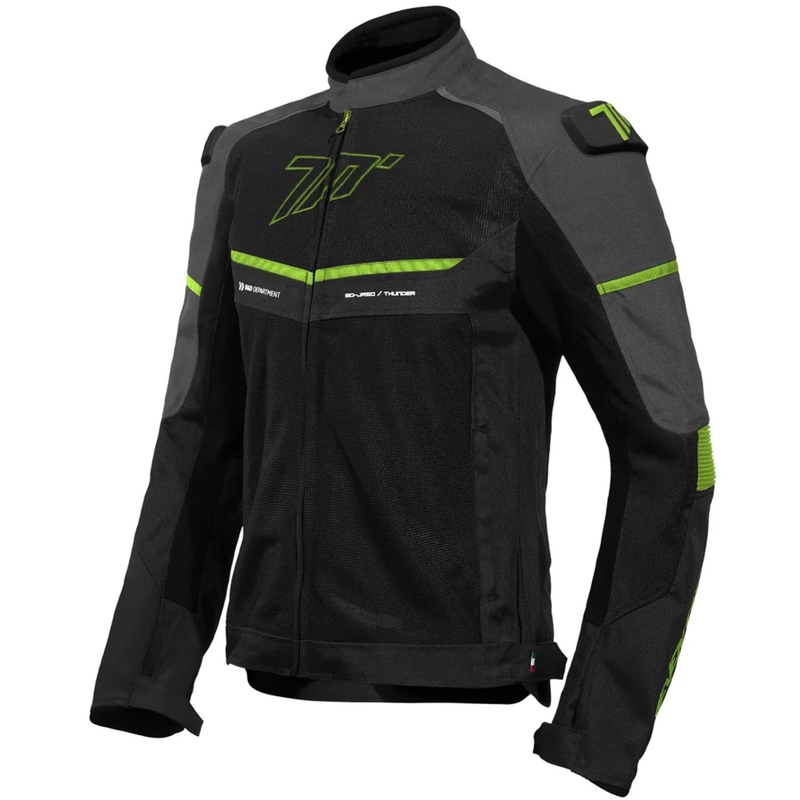 Μπουφάν μοτοσικλέτας Seventy Degrees SD-JR60 Thunder black-fluo yellow