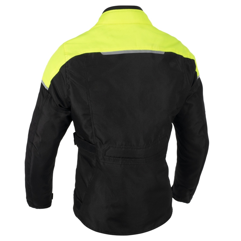 Γυναικείο μπουφάν μοτοσικλέτας Oxford Spartan Long WP μαύρο-fluo κίτρινο