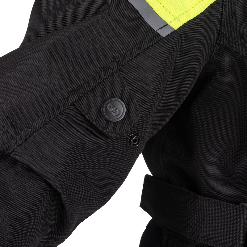 Γυναικείο μπουφάν μοτοσικλέτας Oxford Spartan Long WP μαύρο-fluo κίτρινο