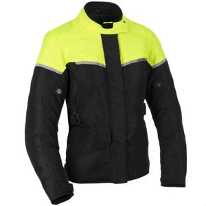 Γυναικείο μπουφάν μοτοσικλέτας Oxford Spartan Long WP μαύρο-fluo κίτρινο