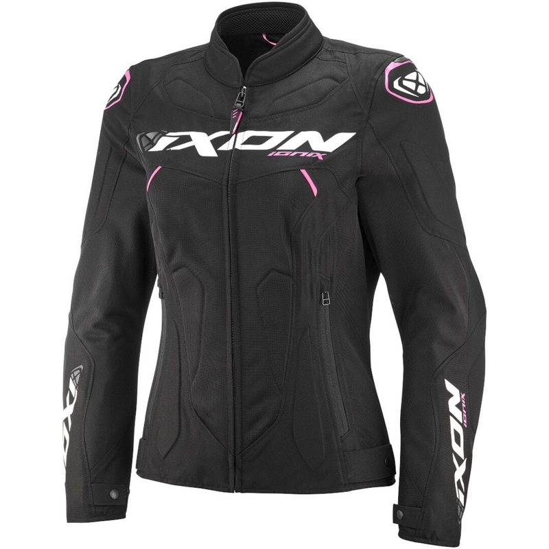 Γυναικείο μπουφάν μοτοσικλέτας IXON Ionix Lady μαύρο και ροζ