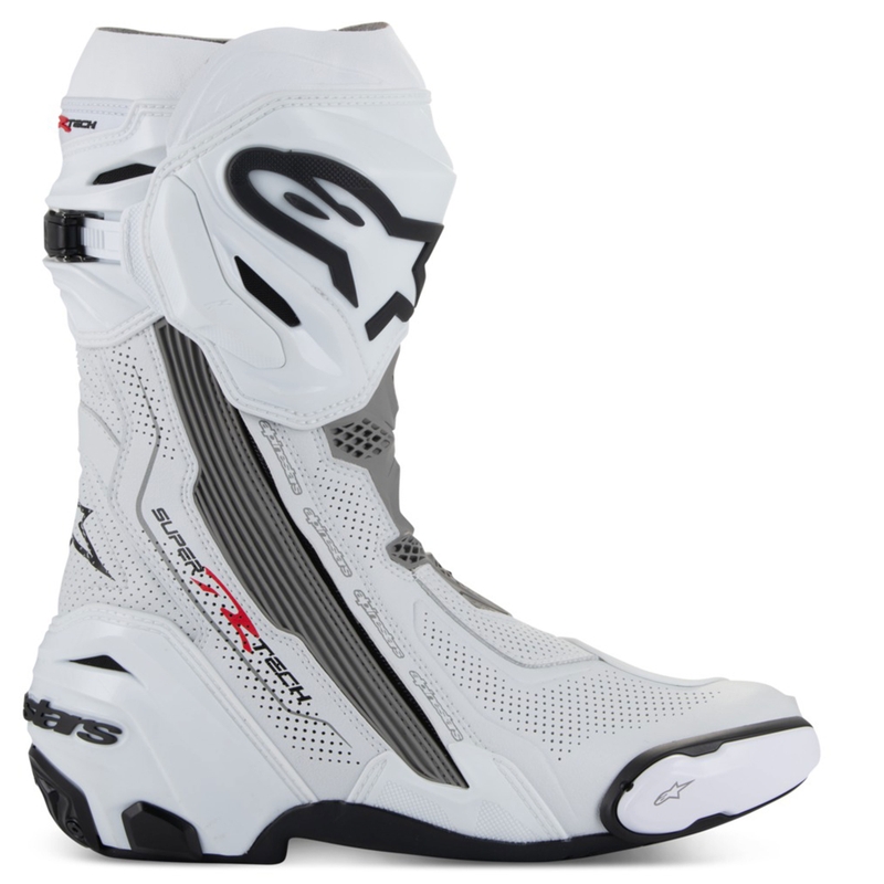 Μπότες Μοτοσικλέτας Alpinestars Supertech R με Αερισμό Λευκό-Ανοιχτό Γκρι-Μαύρο