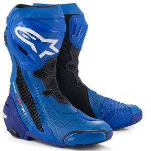 Μπότες μοτοσικλέτας Alpinestars Supertech R με αεριζόμενους αεραγωγούς, μπλε-μαύρες