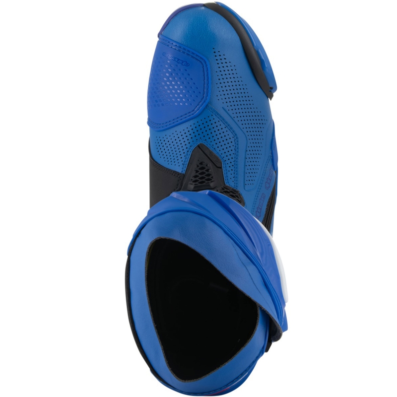 Μπότες μοτοσικλέτας Alpinestars Supertech R με αεριζόμενους αεραγωγούς, μπλε-μαύρες