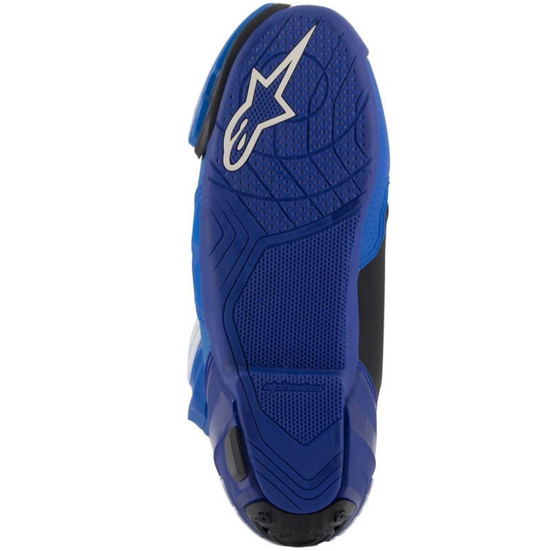 Μπότες μοτοσικλέτας Alpinestars Supertech R με αεριζόμενους αεραγωγούς, μπλε-μαύρες