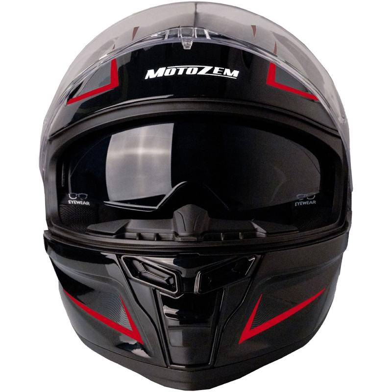 Κράνος μοτοσικλέτας Motozem Guardian full-face μαύρο-κόκκινο - II. ποιότητα