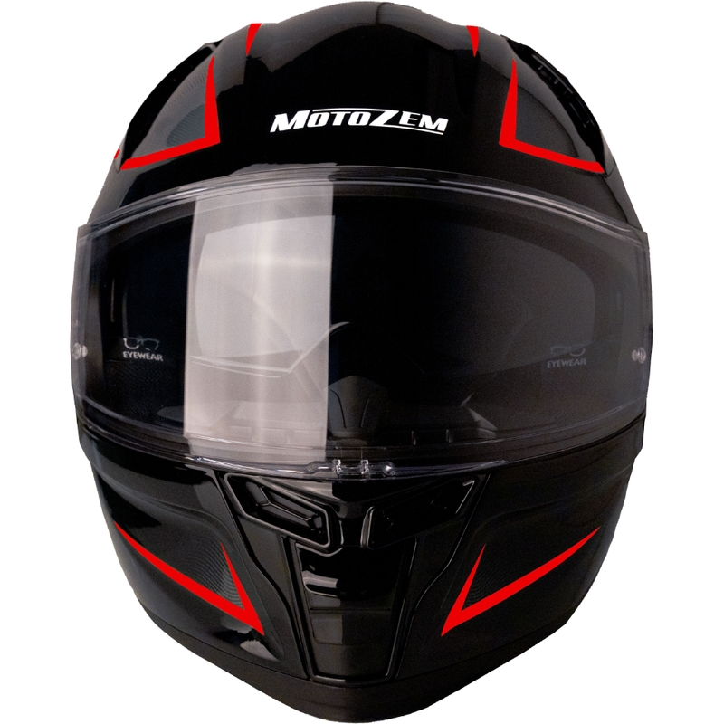 Κράνος μοτοσικλέτας Motozem Guardian full-face μαύρο-κόκκινο - II. ποιότητα
