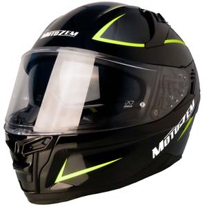 Κράνος μοτοσικλέτας MotoZem Guardian full-face μαύρο-κίτρινο - II. ποιότητα