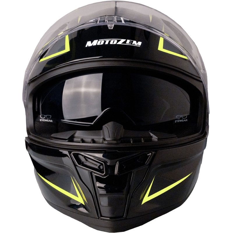 Κράνος μοτοσικλέτας MotoZem Guardian full-face μαύρο-κίτρινο - II. ποιότητα