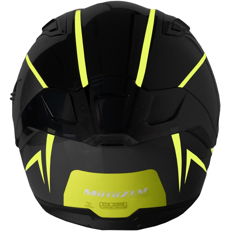 Κράνος μοτοσικλέτας MotoZem Guardian full-face μαύρο-κίτρινο - II. ποιότητα