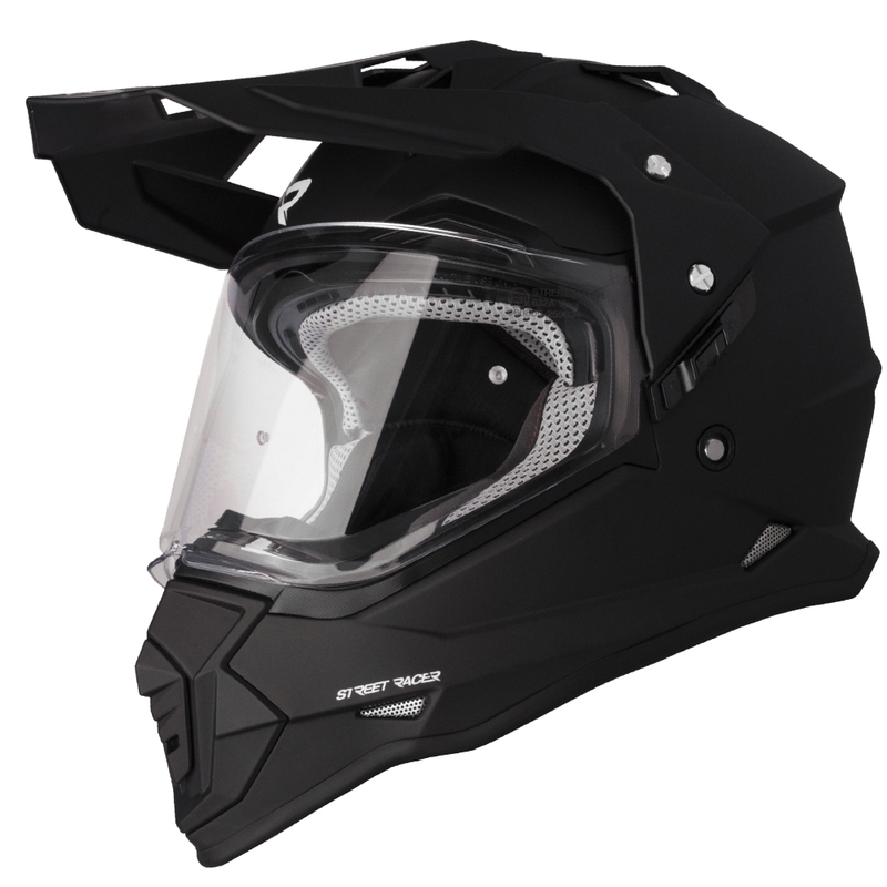 Enduro κράνος μοτοσικλέτας Street Racer Ignite μαύρο ματ - II. ποιότητα