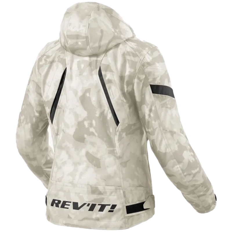 Γυναικείο μπουφάν μοτοσικλέτας Revit Flare 3 H2O camo γκρι και λευκό