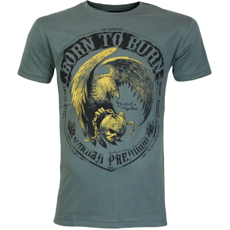 Μπλούζα Yakuza Premium Born To Burn Flying Riots Los Angeles σε λαδί χρώμα