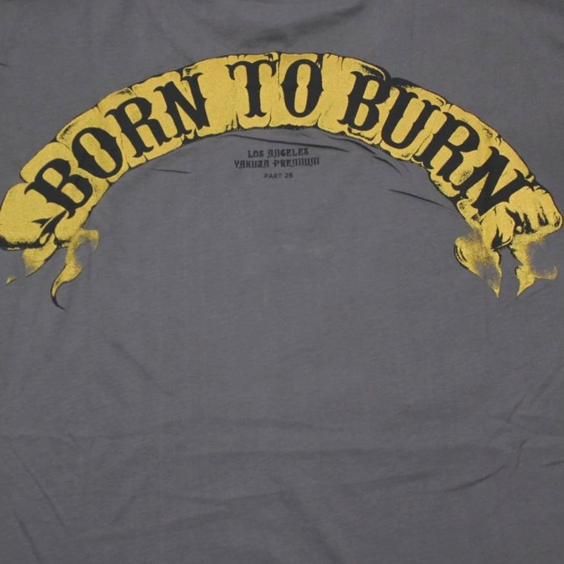 Μπλούζα Yakuza Premium Born To Burn Flying Riots Los Angeles σκούρο γκρι