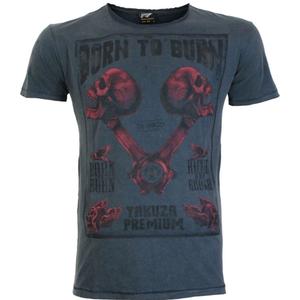Μπλουζάκι Yakuza Premium Rude and Rough Born to Burn - μπλε του Λος Άντζελες