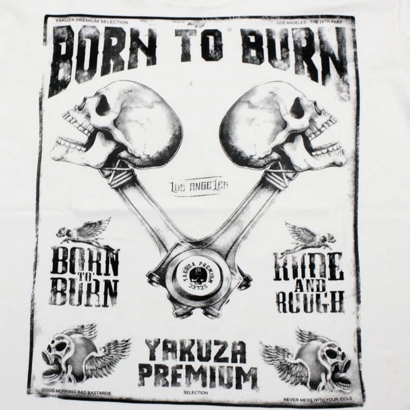 Μπλούζα Yakuza Premium Rude and Rough Born to Burn - λευκό Los Angeles