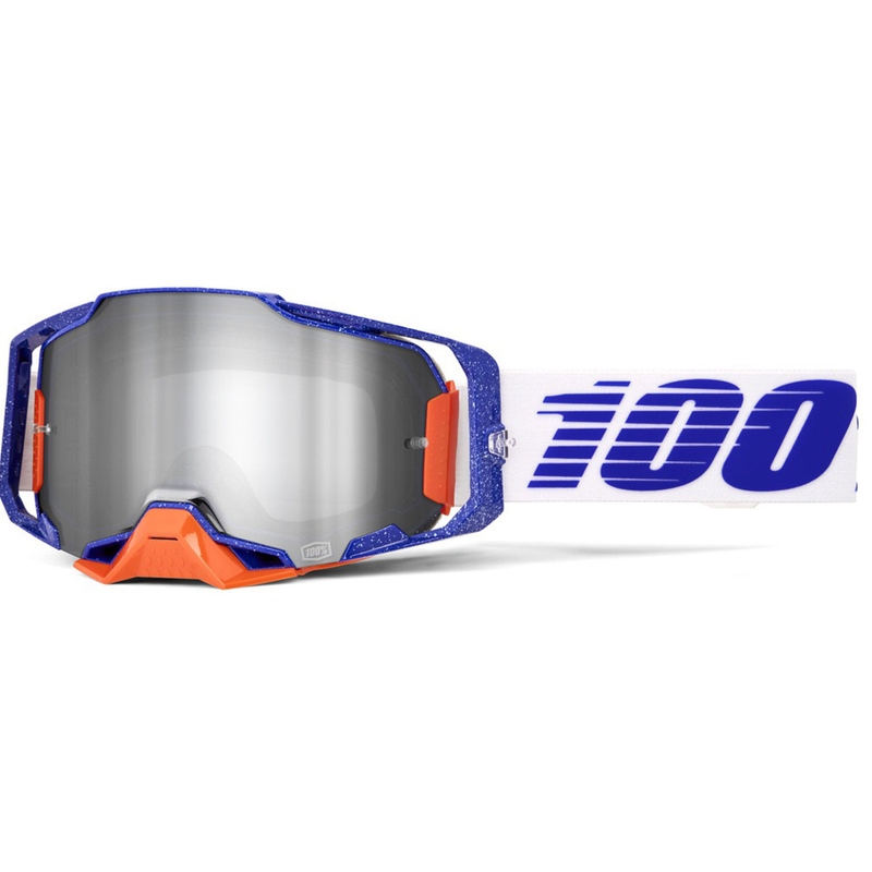 Γυαλιά motocross 100% Armega Lavingaad με ασημί πλεξιγκλάς