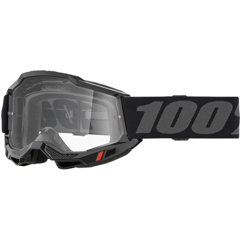 Παιδικά γυαλιά motocross 100% Accuri 2 Junior μαύρα με διαφανές πλεξιγκλάς