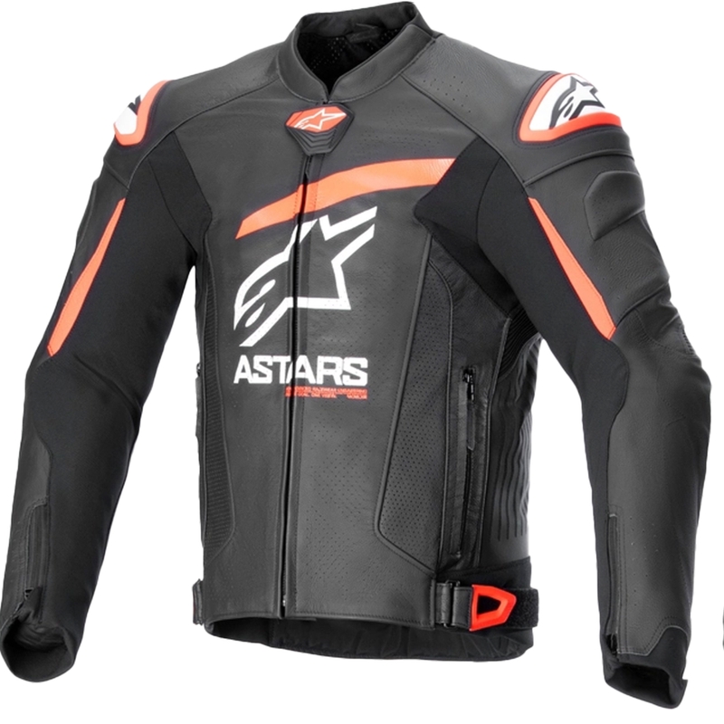 Alpinestars GP plus R 4 Airflow Black-Fluo Red-White Δερμάτινο μπουφάν μοτοσικλέτας