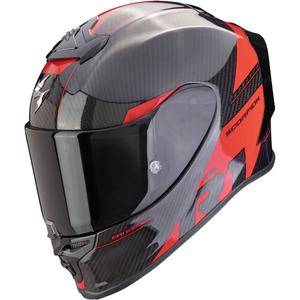 Ακέραιο κράνος μοτοσικλέτας Scorpion EXO-R1 EVO Carbon Air Rally μαύρο-κόκκινο