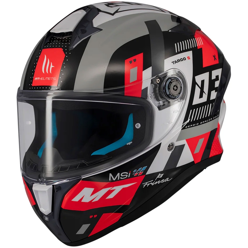 Κράνος μοτοσικλέτας full-face MT Targo S SERGIO GARCIA μαύρο-γκρι-κόκκινο