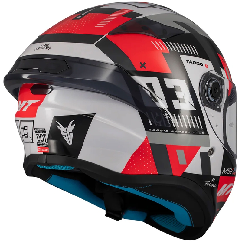 Κράνος μοτοσικλέτας full-face MT Targo S SERGIO GARCIA μαύρο-γκρι-κόκκινο