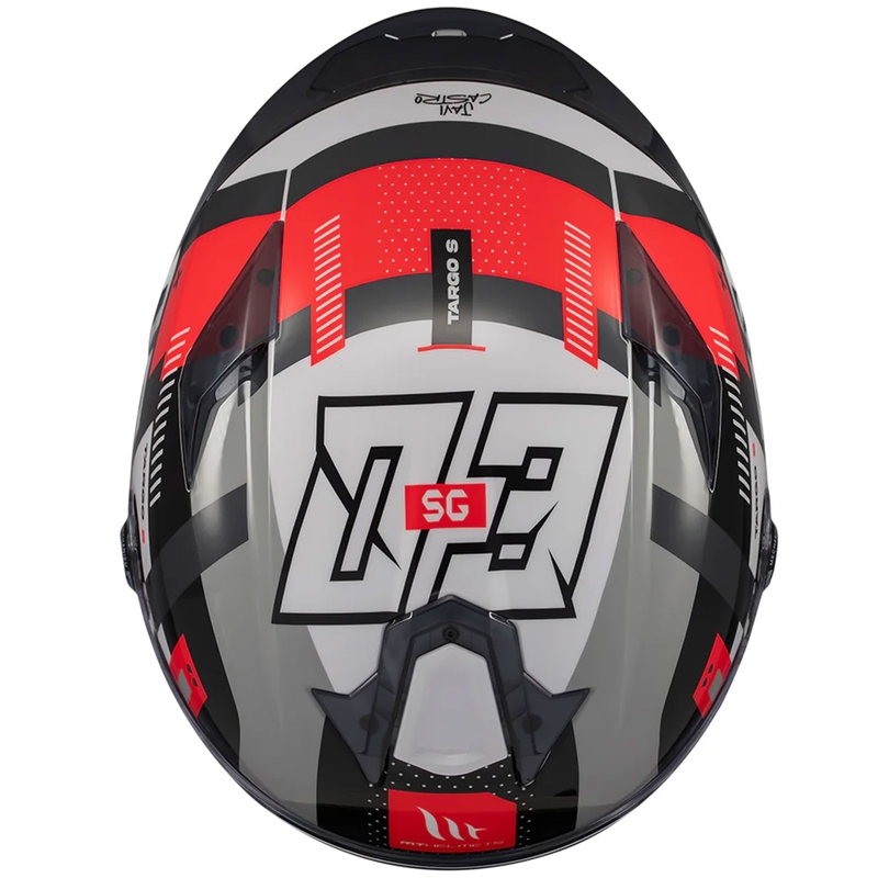 Κράνος μοτοσικλέτας full-face MT Targo S SERGIO GARCIA μαύρο-γκρι-κόκκινο