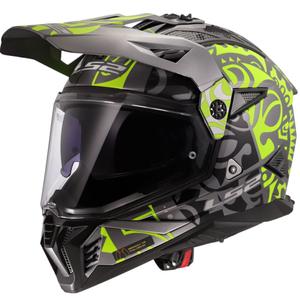 Κράνος μοτοσικλέτας Enduro LS2 MX702 Pioneer II Rangi fluor κίτρινο