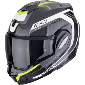 Πτυσσόμενο κράνος μοτοσικλέτας Scorpion EXO-TECH EVO CARBON COSY μαύρο-κίτρινο φλούο