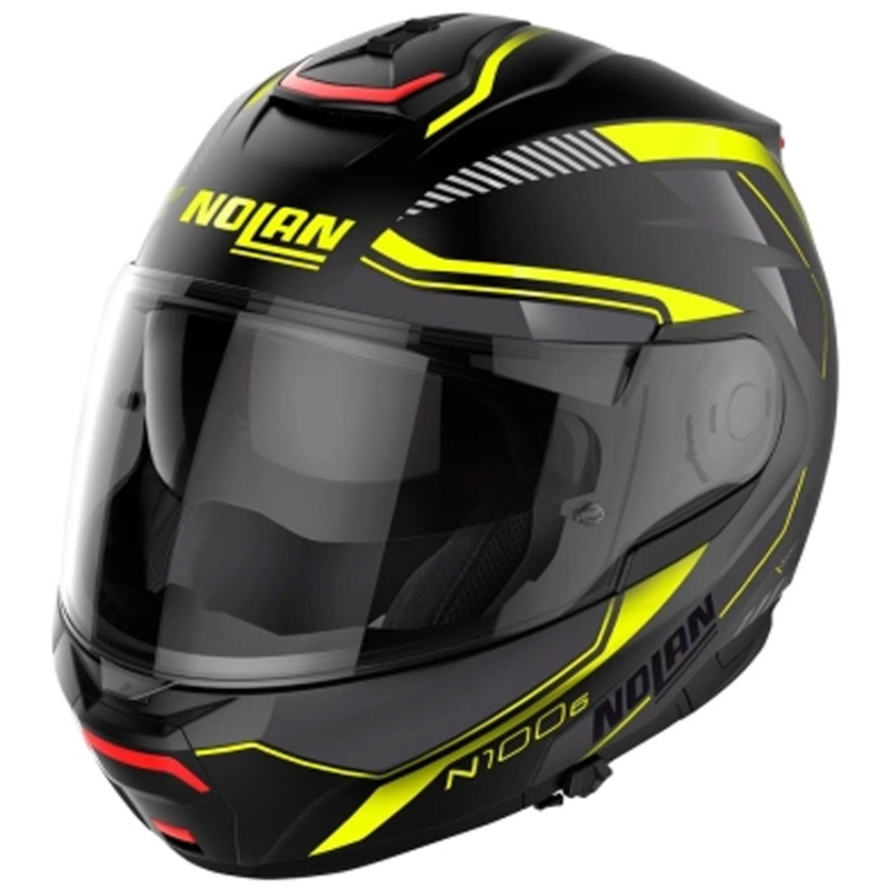 Nolan N100-6 Surveryor N-COM 22 μαύρο και κίτρινο αναδιπλούμενο κράνος μοτοσικλέτας