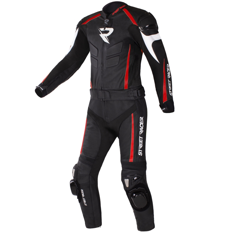 Δερμάτινη φόρμα μοτοσικλέτας Street Racer Fast Track 2.1 μαύρο-κόκκινο