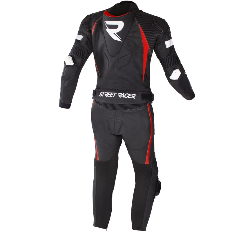 Δερμάτινη φόρμα μοτοσικλέτας Street Racer Fast Track 2.1 μαύρο-κόκκινο