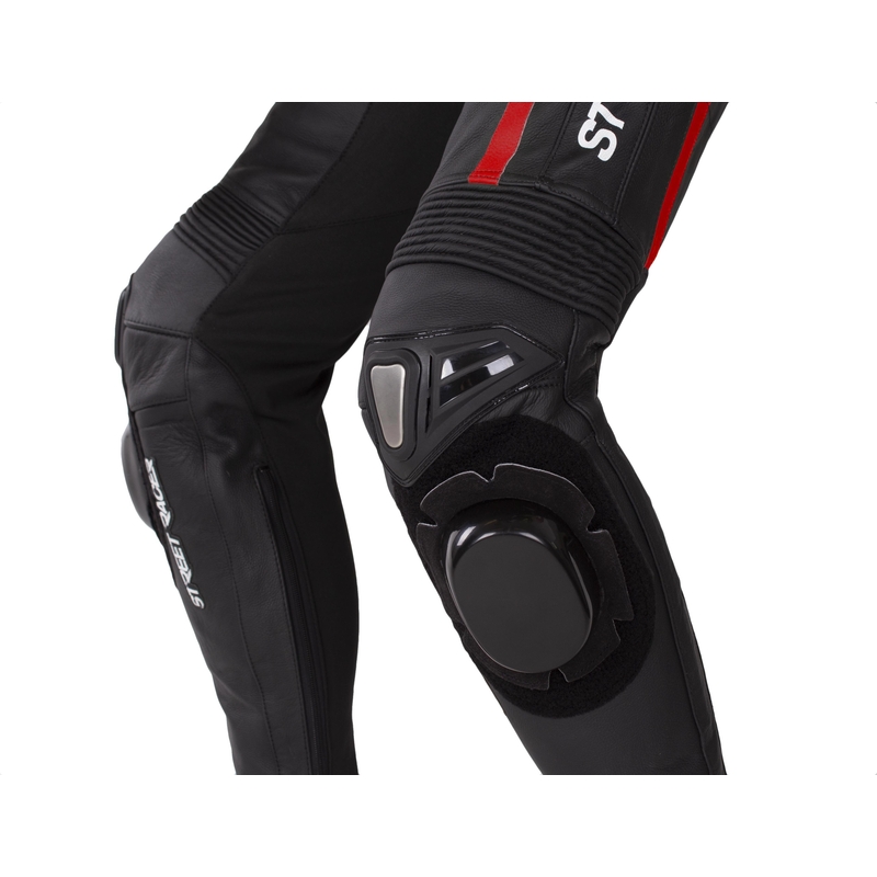 Δερμάτινη φόρμα μοτοσικλέτας Street Racer Fast Track 2.1 μαύρο-κόκκινο